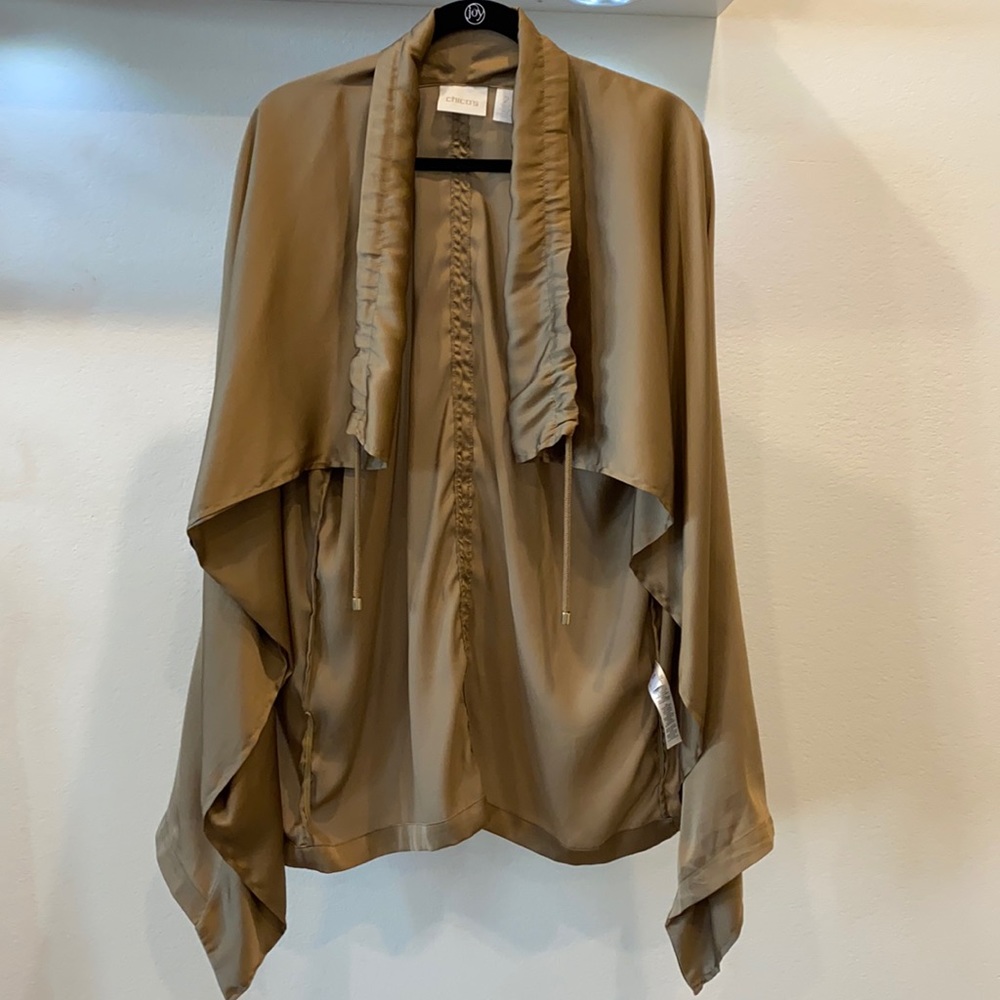 Chico’s Draped Shawl Collar Lightweight Open Cardigan